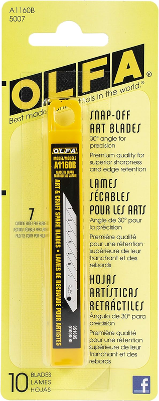 5007 A1160B 9mm Snap-Off Art Blade, 10-Pack