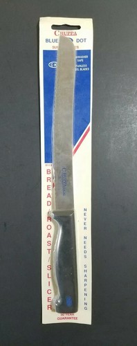 Vintage CK Chuppa Blue Dot Bread Knife / Roast Slicer 8.5