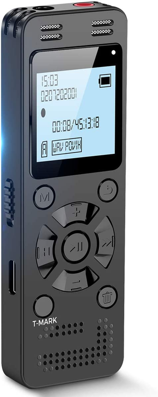 64GB Digital Voice Recorder for Lectures Meetings - EVIDA 4648 Hours Voice Activ