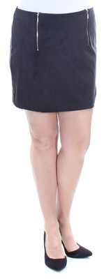 Повседневная мини-юбка А-силуэта из искусственной замши KENSIE Womens, черная, L