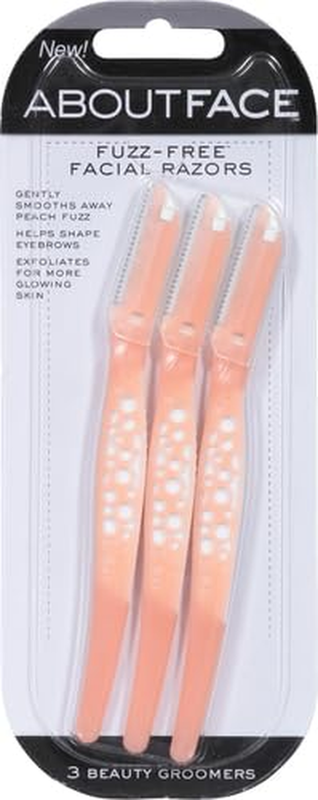 About Face Fuzz-Free Facial Razors for Shaving & Exfoliating - Includes 3 Beauty