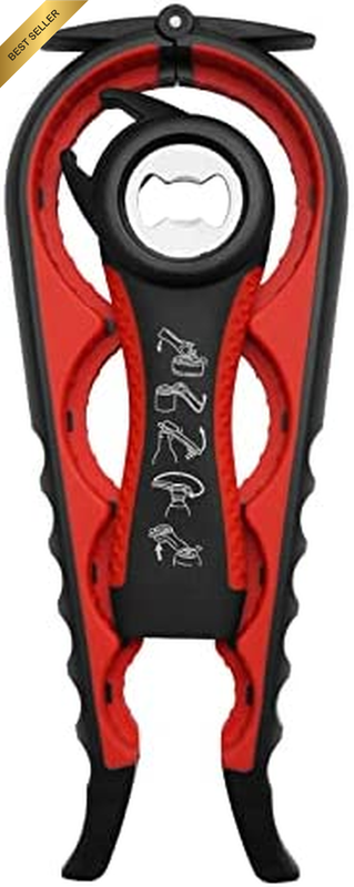 Jar Bottle Opener,5 in 1 Multi Functional Can Opener Bottle Opener Set,Plastic N
