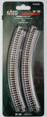 Kato N scale 20-100 Curved Track R9-3/4-45 R249-45 1 pack