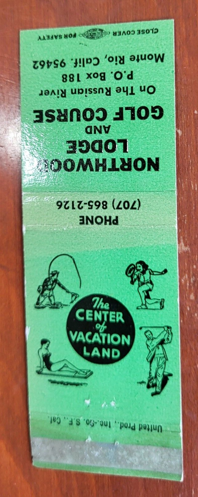 Matchcover USA Monte Rio California Northwood Lodge and Golf Course | eBay