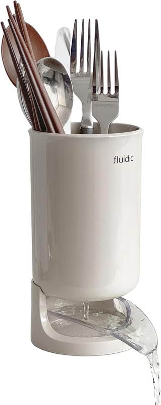 Utensil Drying Holder for Kitchen Counter, Self Draining, Small Utensil Cutlery