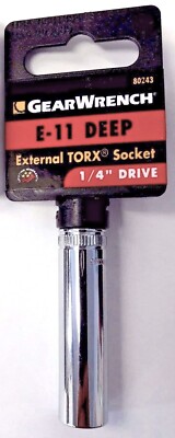 Gearwrench 80243 E-11 Deep External Torx Socket 1/4'' Drive