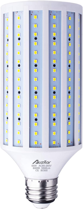 55W LED Corn Light Bulb (E39 Large Mogul Base) 5500Lm 6000K Cool White Daylight,