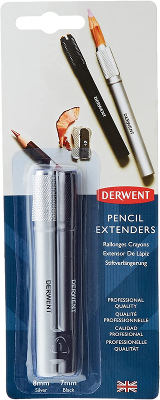 Extender Set, Silver & Black, For Pencils Up To 8mm, 2 Count