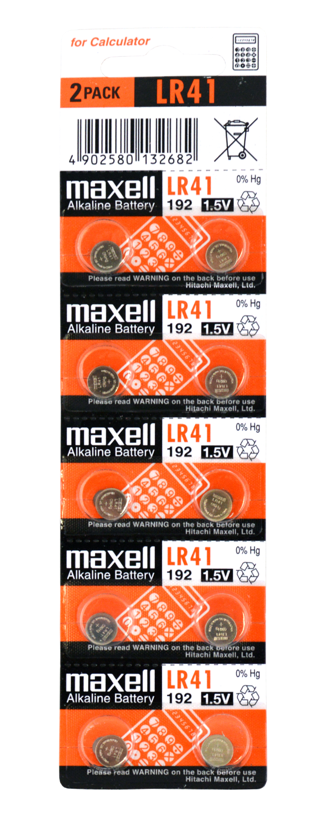 Maxell LR41 AG3 192 1.5V Alkaline Button Cell Thermometer Battery (10  Batteries)