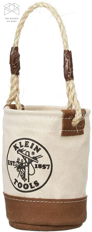 Tool Bucket Mini Small Parts Bag Heavy Duty Natural Canvas & Leather Bottom 🎯🎯