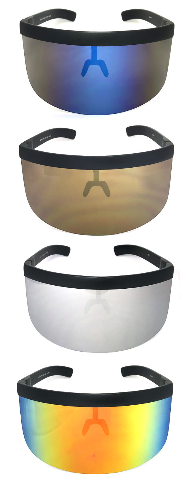 EXTRA LARGE OVERSIZED HUGE Mono Mirrored Lens Futuristic Visor Shield Sunglasses