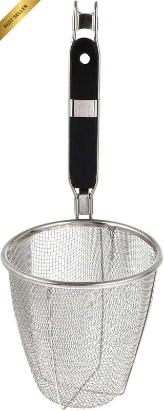 Mesh Spider Strainer, Width Stainless Steel Pasta Basket Noodle Strainer with Ha
