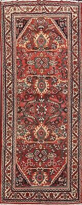 Antique Geometric Mahal Hand-knotted Runner Rug Hallway Oriental Carpet 4x10 ft