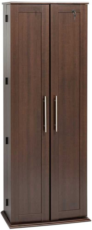 Espresso Grande Locking Media Storage Cabinet with Shaker Do