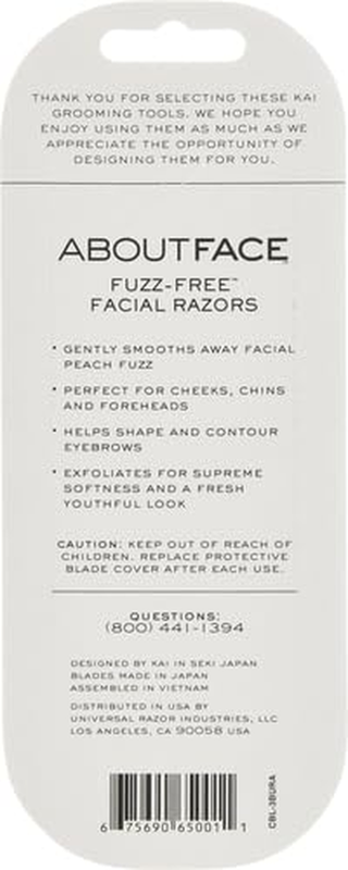 About Face Fuzz-Free Facial Razors for Shaving & Exfoliating - Includes 3 Beauty
