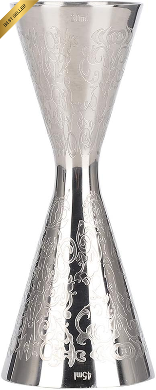 Japanese Style Double Cocktail Jigger - Etching Stainless Steel Jigger with Scal