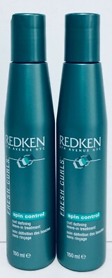 Redken Fresh Curls Spin Control Curl Defining Leave-In Treatment-2Pack(5floz eac