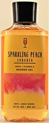Bath & Body Works SPARKLING PEACH SANGRIA Hair Face Body Wash Shower Gel 10oz