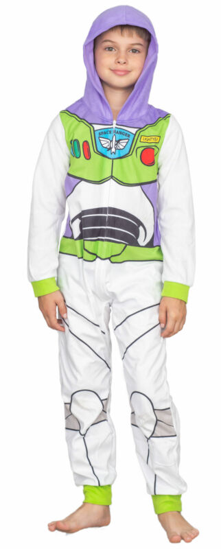 Child Boys Disney Toy Story Buzz Lightyear Boys Costume Pajama Hooded Union Suit