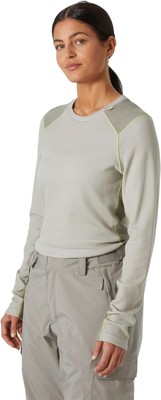 Helly Hansen Lifa Merino Midweight Crew Women's Baselayer Top, Mellow Grey, X-La
