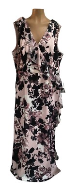 Connected Apparel Long Social Ruffle Formal V Neck Evening Dress Gown Plus 20W