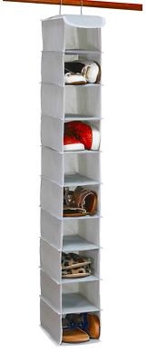 Simple Houseware 10 Shelves Hanging Shoes Organizer Holder for Closet Grey