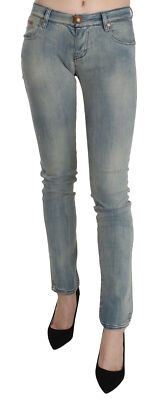 PLEIN SUD JENIUS Jeans Голубые джинсы скинни скинни с потертой средней талией s. W26 RRP $ 500