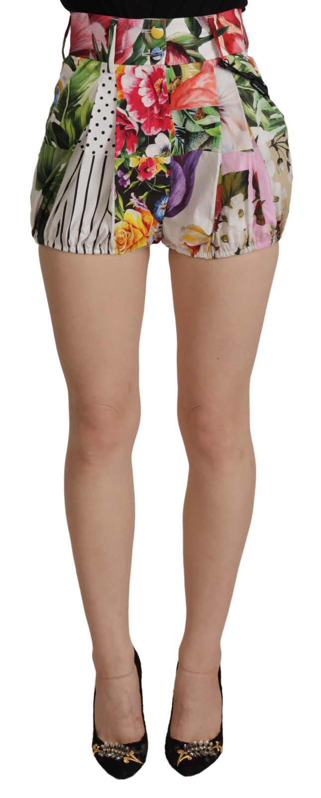 Pre-owned Dolce & Gabbana Shorts Multicolor High Waist Hot Pants It38 / Us4 / Xs Rrp $1200