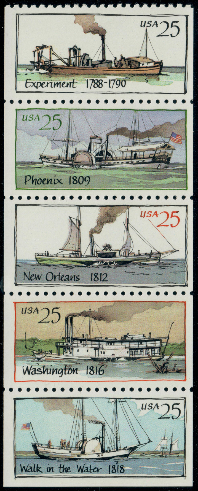 USA - 1989 - Booklet - Steamboats Issue - 25¢ x5 - #4225 | eBay