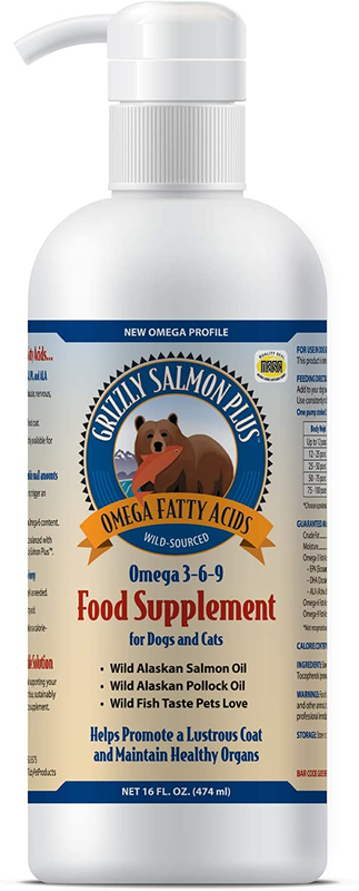 Grizzly Salmon plus Omega Fatty Acids Supplement for Dogs & Cats, 16 Fl Oz - Wil