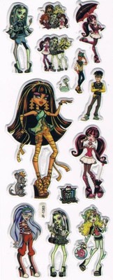 3D puffy Stickers MONSTER HIGH JF-1386 Clawdeen Draculaura Frankie Stein Ghoulia