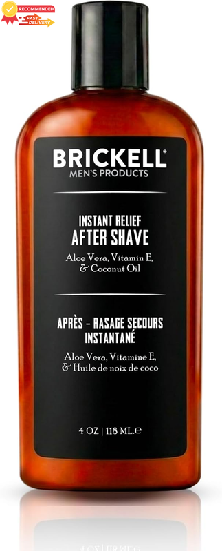 Brickell Men's Aftershave Balm 4oz - Natural, Soothing Razor Burn Relief