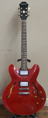 (RI4) EPIPHONE DOT ES335 PRO 6 String Electric Guitar RH Cherry Red | 2001 Korea