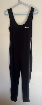 Guess One Piece Unitard Athletic leisure Yoga Bodysuit Side Racing Stripe Large