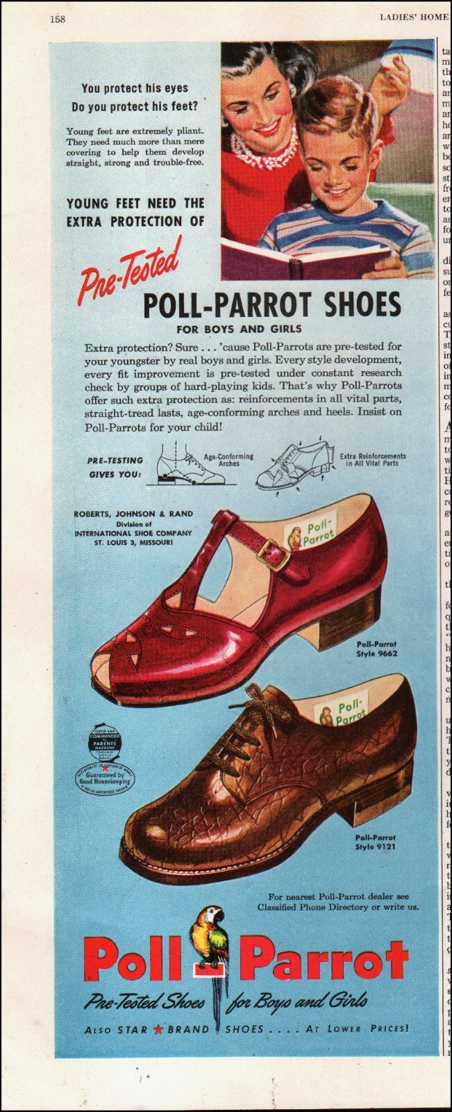 その他 POLL PARROT SHOES vintage 1948 Vintage ad Poll Parrot Shoes Boys Girls retro Fashion