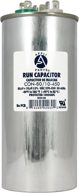 Dual Run Capacitor 80+10Uf 450VAC for HVAC AC CBB65 CON-80/10-450 Fridge Dryer