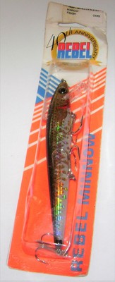 RARE VINTAGE REBEL MINNOW LURE 40TH ANNIVERSARY HOLOGRAPHIC 4 AND 1/2 INCH