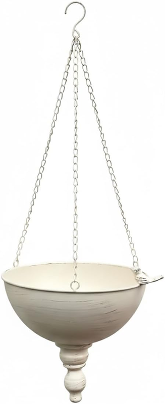 ​ Wrought Iron Hanging Basket Planter round Flower Pot with Chain Hook, Vintage