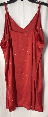 Stars Above Xxl 2xl Plus Woman Red With Hearts Slip Nightgown Adjustable Straps