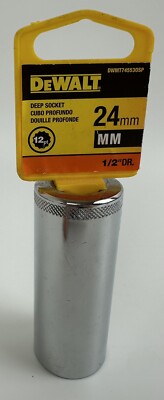 NEW Dewalt 1/2 Drive X 24 MM  12 PT DEEP CHROME METRIC Socket DWMT74553OSP