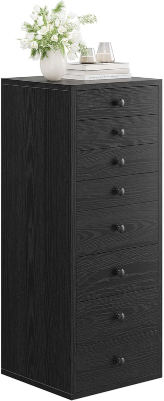 Stylish 8-Drawer Tall Narrow Dresser for Bedroom Storage - Black | eBay