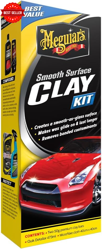 Smooth Surface Clay Kit - Includes 2 X 50G Premium Clay Bars, Quik Detailer 473M