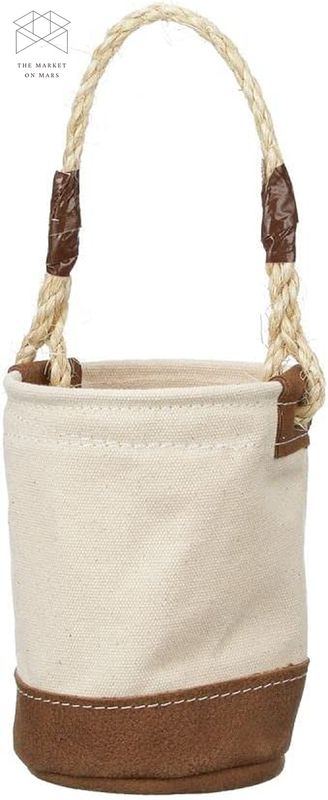 Tool Bucket Mini Small Parts Bag Heavy Duty Natural Canvas & Leather Bottom 🎯🎯