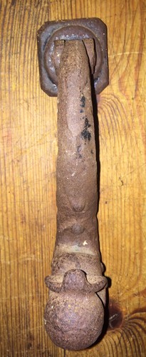 True Vintage Gothic Architecture Large Cast Iron Dolphin Door Knocker - ENGLAND