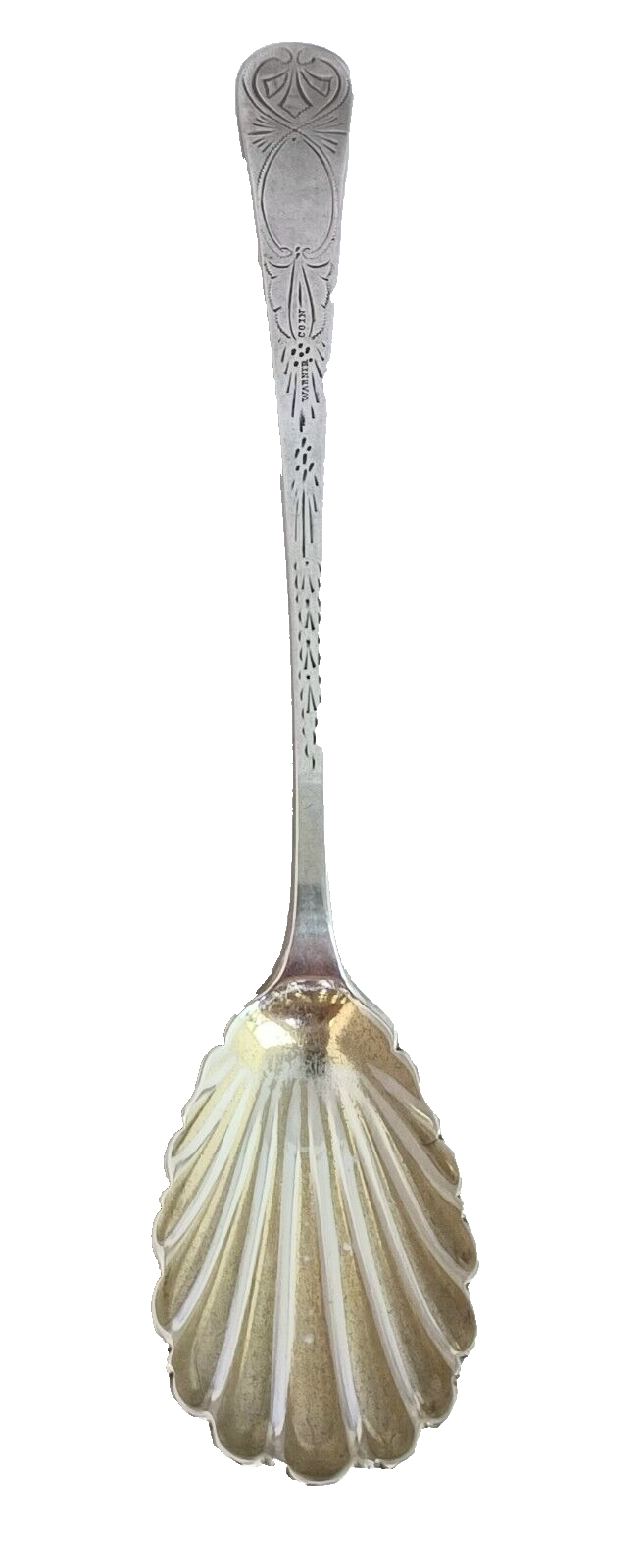 Warner Coin Silver Decorated Jam Spoon 8 1/2