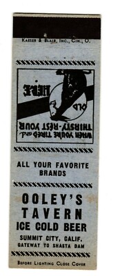 OOLEY'S TAVERN matchcover matchbook - SUMMIT CITY, CALIFORNIA