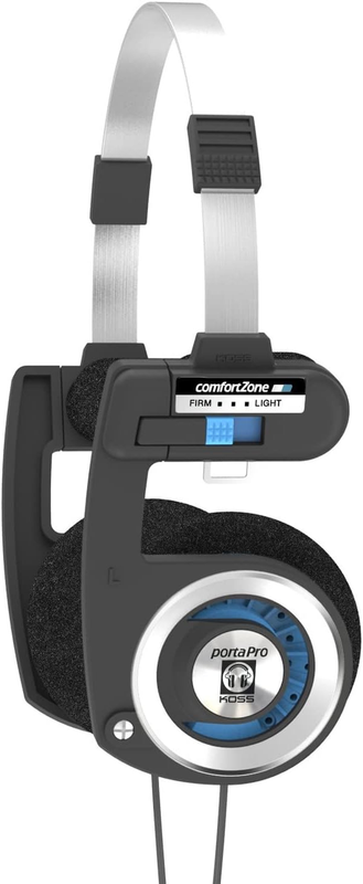 Porta Pro Classic On-Ear Headphones, Retro Style, 3.5Mm Wired Plug, Durable, Bla