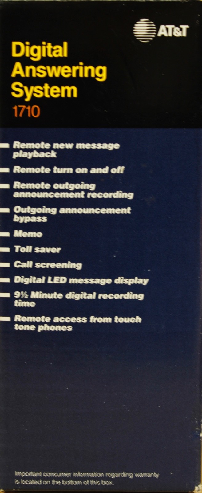 AT&T Tapeless Digital Answering System 1710 No Tapes NIB