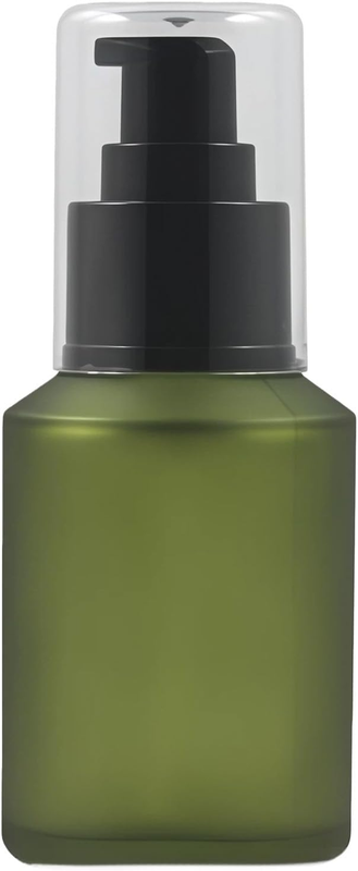 1PCS 60ML/2OZ Empty Refillable Green Frosted Glass Bottles with Pump Vial Cosmet