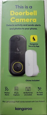 Kangaroo Doorbell Camera Motion Alerts Photo Capture No Tools Needed New Sealed